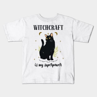 Witchcraft Black Cat Witch Wiccan Fun Kids T-Shirt